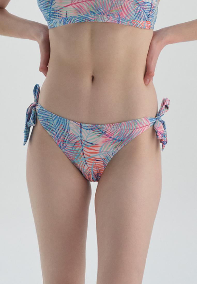 DAGİ Pink - Blue Bikini Bottom, Palm Tree Printed, Beachwear for Women