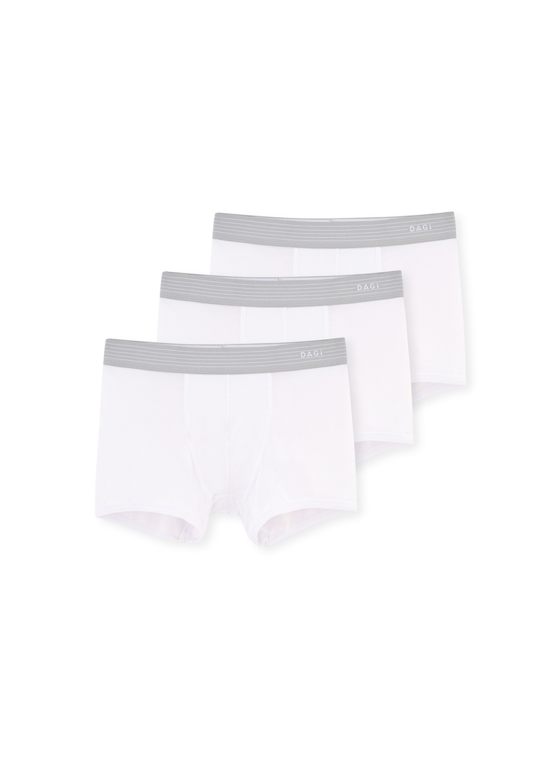DAGİ 3-Pack White Basic Boxer, Micro Modal, Slim Fit, Underwear for Men