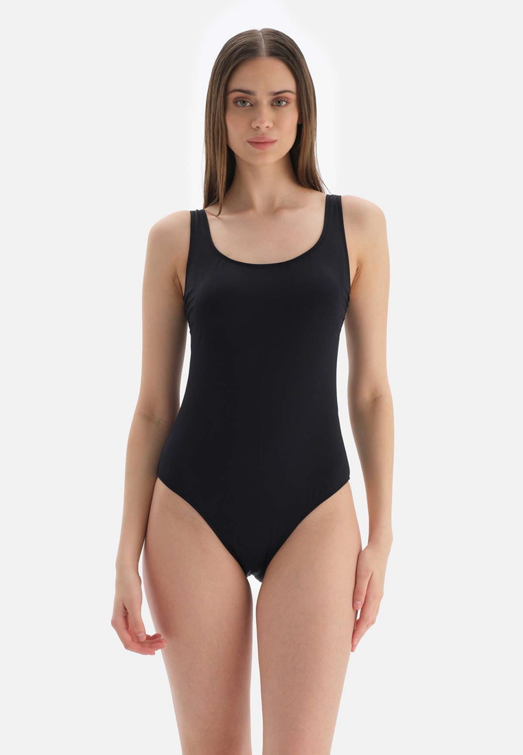 DAGİ Black Swimsuits, U Neck, Full-Cup, Non-wired, Swimwear for Women