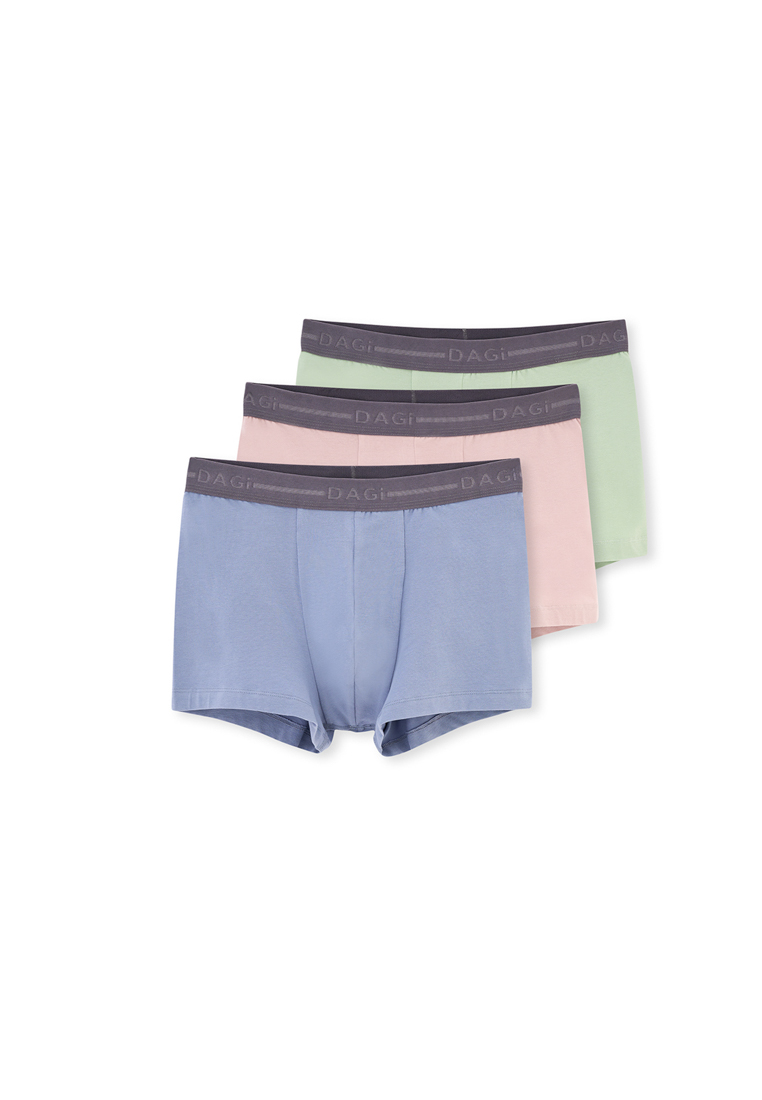 DAGİ 3 Pack Blue-Pink Boxer, Regular Fit, Underwear for Men