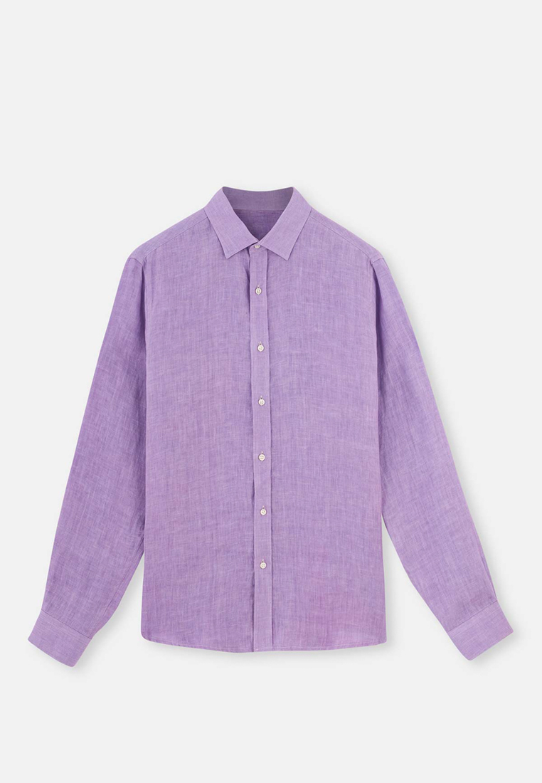 DAGİ Lilac Shirts, Shirt Collar, Long Sleeve Beachwear for Men