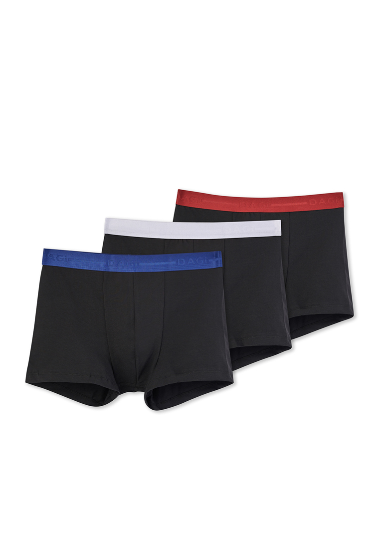 DAGİ 3-Pack Black Boxer, Regular, Short Leg, Underwear for Men