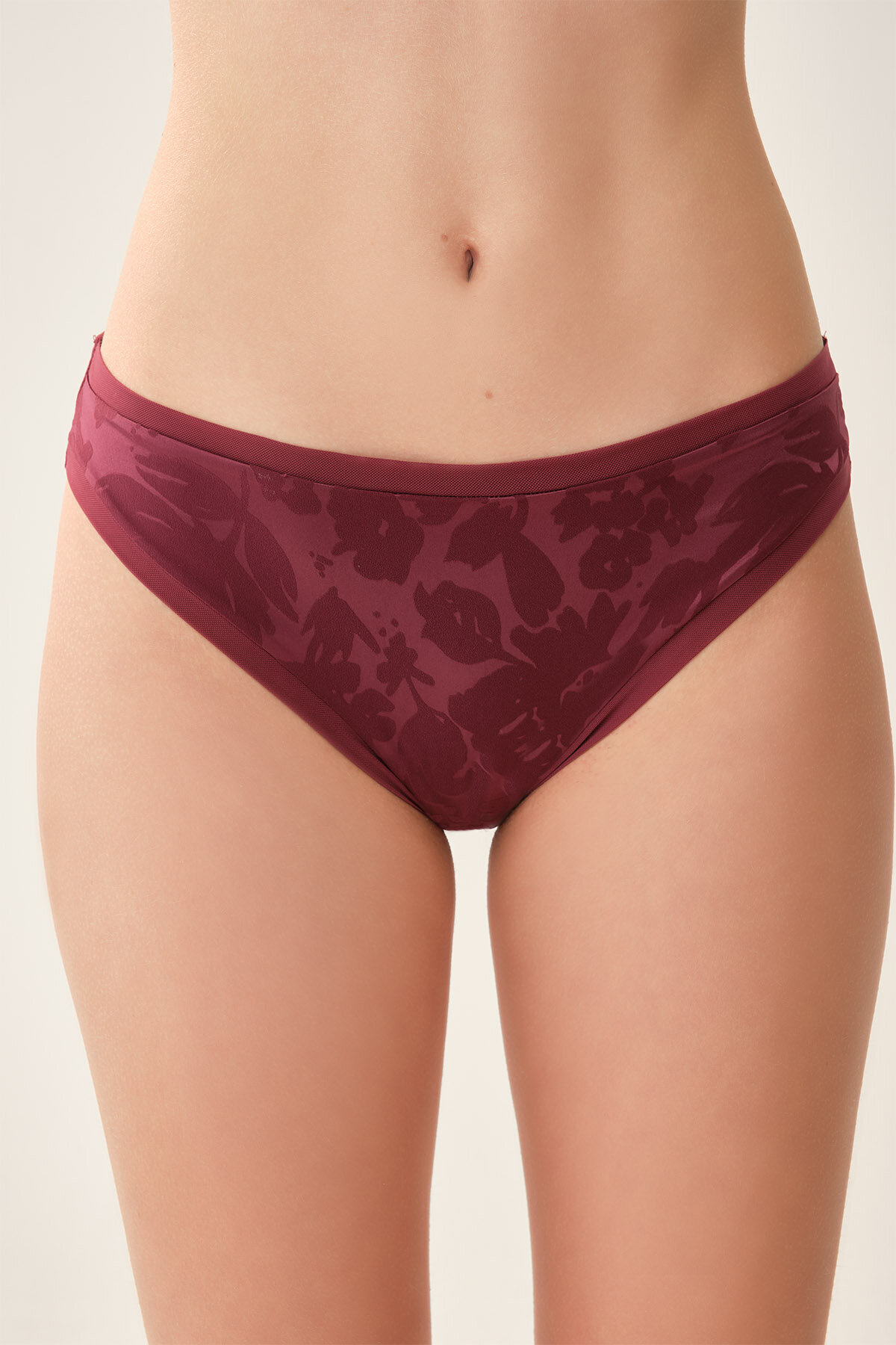 DAGİ Bordeaux Brazillian Slip, Animal Print, Normal Fit, Underwear for Women