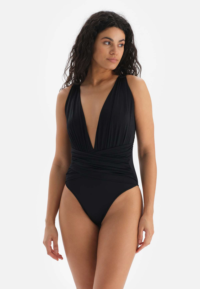 DAGİ Black Swimsuits, Low - Cut, Cupless, Non-wired, Swimwear for Women