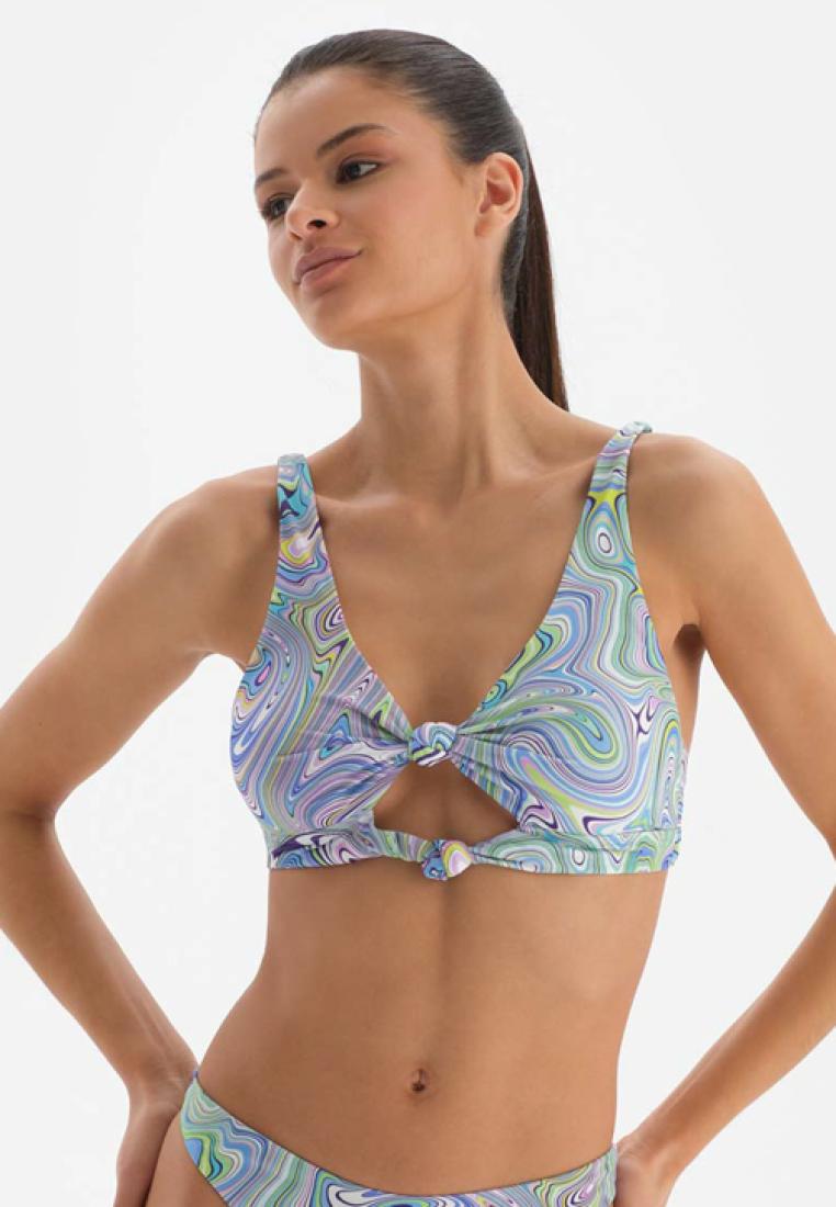 DAGİ Lilac Bralettes, Psychedelic Printed, Removable Padding, Non-wired, Swimwear for Women