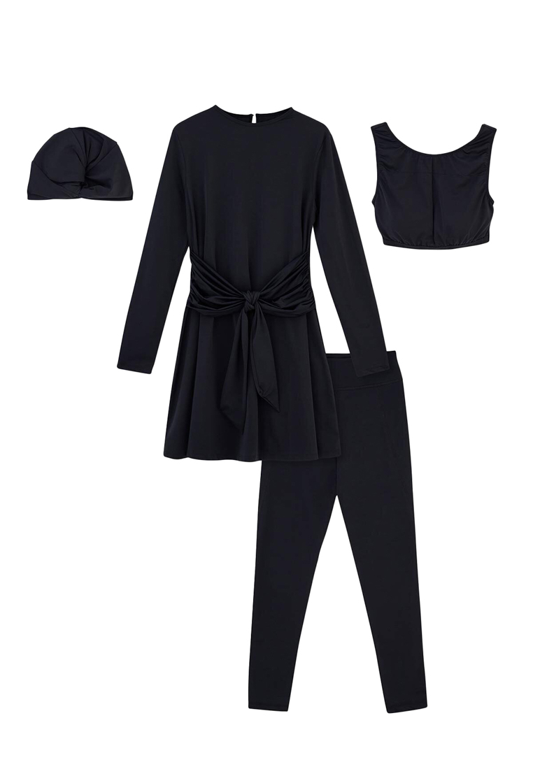 DAGİ Black Modest Wear Burkini, Non-wired, Swimwear for Women