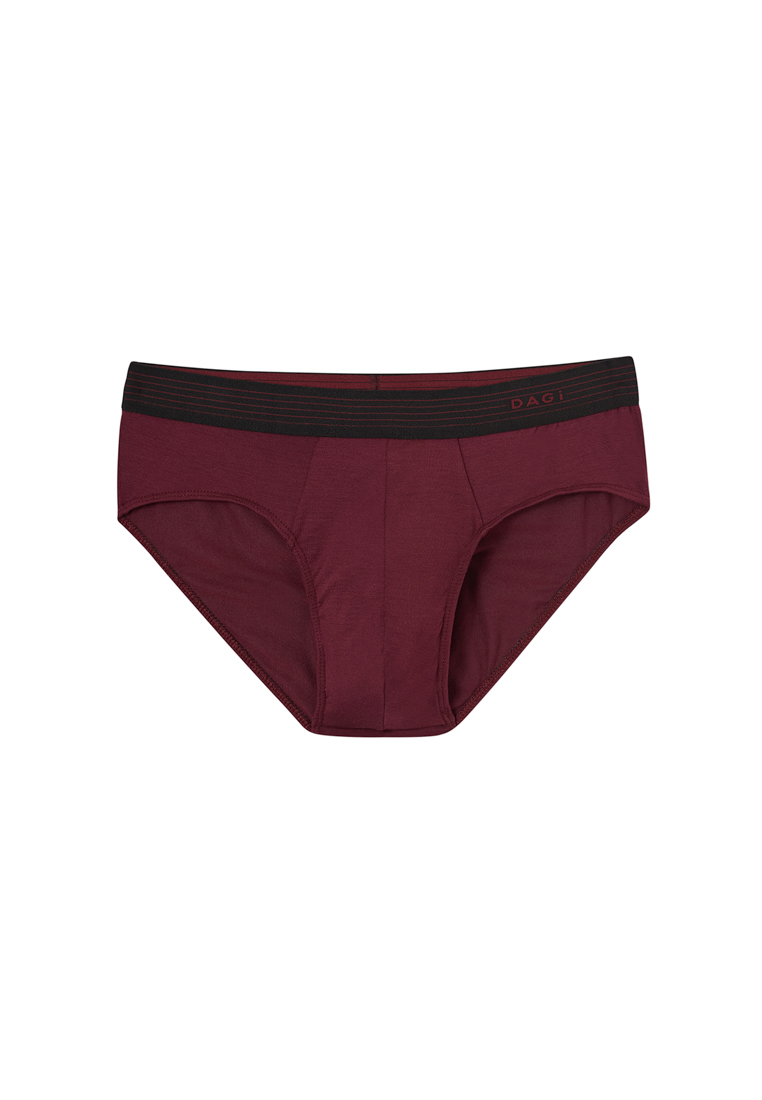 DAGİ Bordeaux Slip, Regular Fit, Elastic Waistband, Logo Print, Underwear for Men