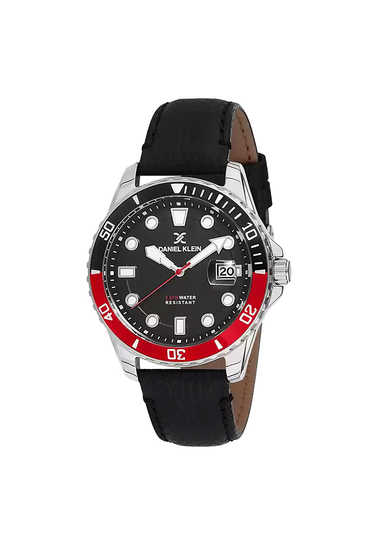 Daniel Klein Premium Men's Analog Watch DK12121-2 Black Genuine Leather Strap Watch | Watch for Men