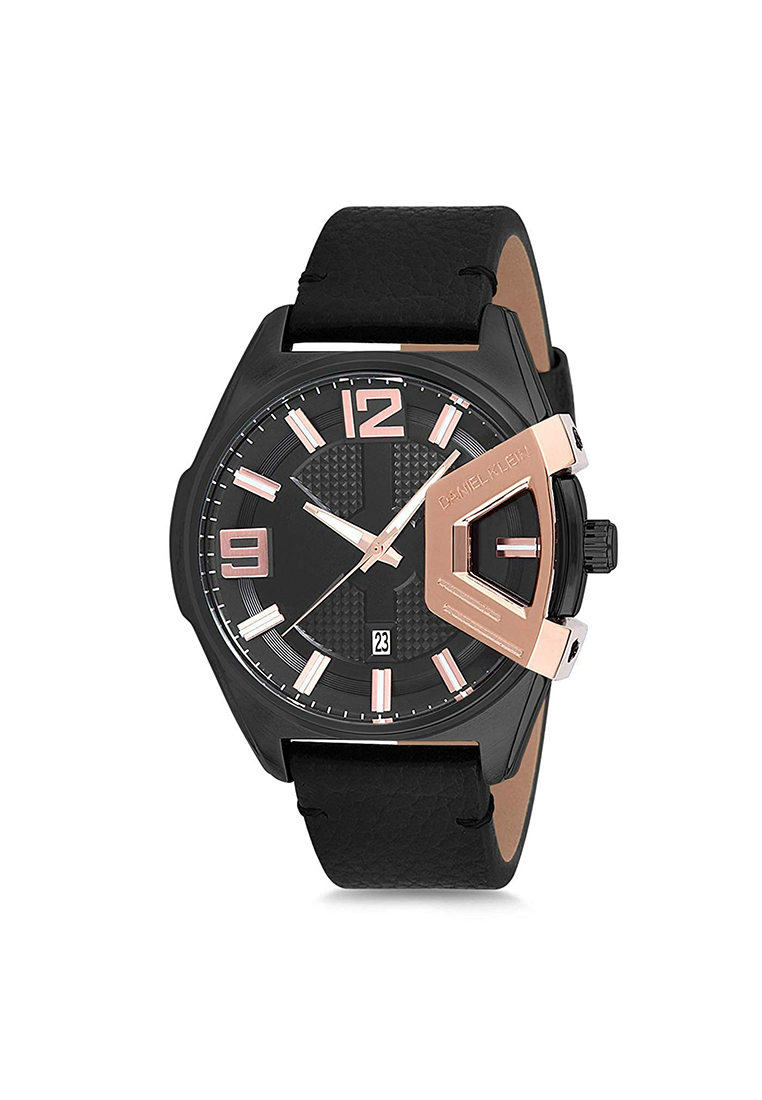 Daniel Klein Premium Men's Analog Watch DK12234-3 Black Genuine Leather Strap Watch | Watch for Men