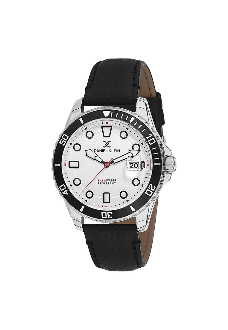 Daniel Klein Premium Men's Analog Watch DK12121-1 Black Genuine Leather Strap Watch | Watch for Men