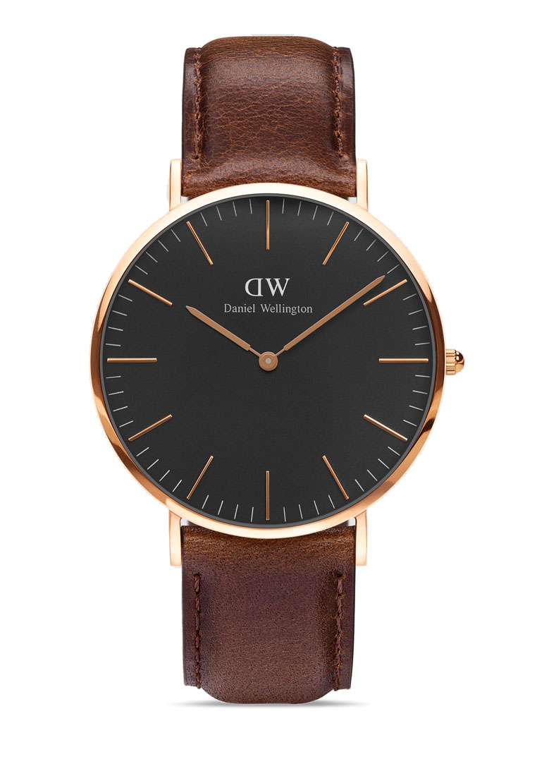 Daniel Wellington Classic York Black Dial 40mm Watch 真皮 Leather strap Rose gold 男士手錶 男錶 Male watch Watch for men DW 丹尼爾惠靈頓