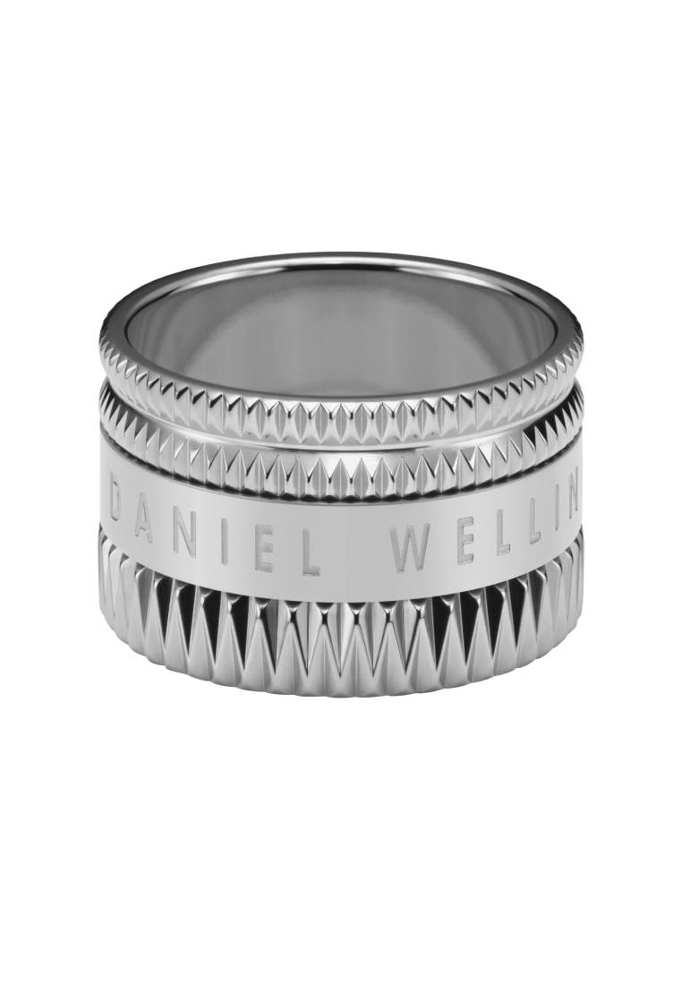 Daniel Wellington Elevation Ring Sliver - Unisex Ring - Couple Rings - Stainless steel Enamel Ring for Women and Men - DW Official