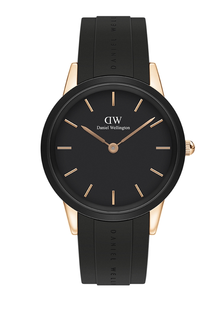 Daniel Wellington Iconic Motiob Black Dial 40mm Men's Stainless Steel Watch with 真皮 Leather Strap - Rose gold - 男士手錶 男錶 Watch for men - 丹尼爾惠靈頓DW OFFICIAL