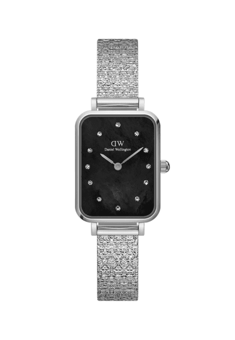 Daniel Wellington Quadro 20x26mm Pressed Studio Lumine MOP Black Silver - Crystals Mother of Pearl dial Watch for women - 女士手錶 女錶 - Fashion watch - DW Official - Authentic - Crystals