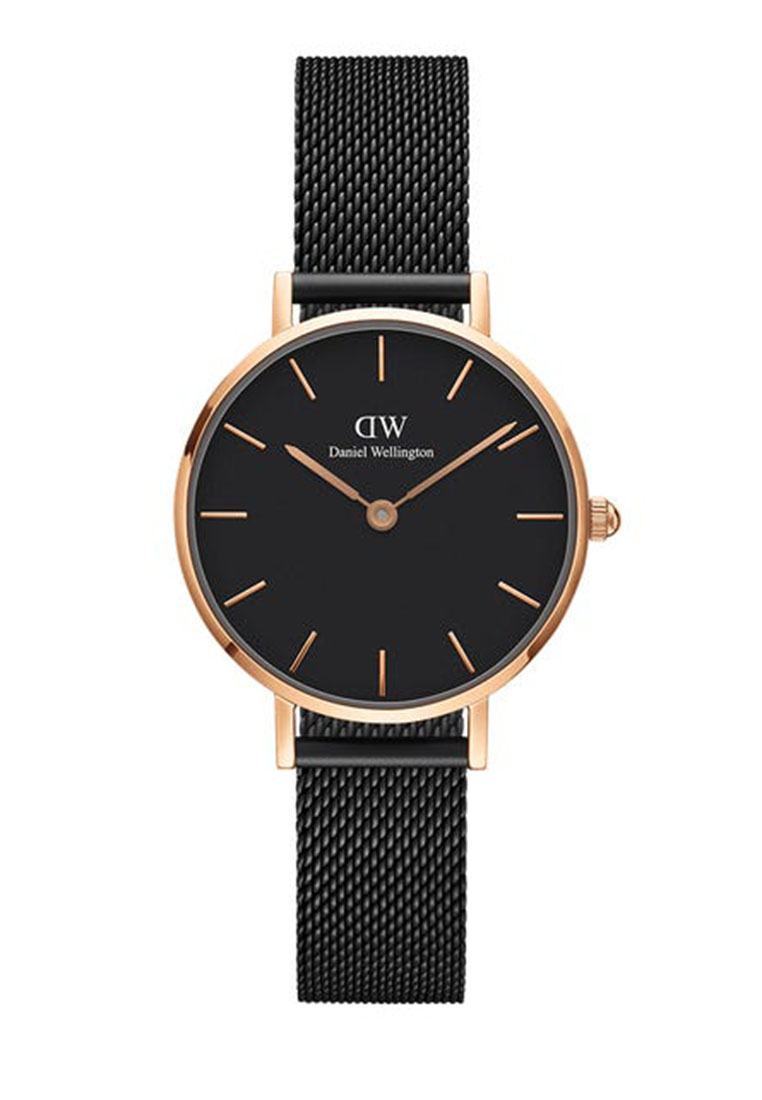 Daniel Wellington Petite Ashfield 28mm Watch Black dial Mesh strap Rose Gold Female watch Ladies watch Watch for women DW