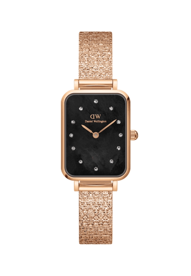 Daniel Wellington Quadro 20x26mm Pressed Studio Lumine MOP Black Rose Gold - Crystals Mother of Pearl dial Watch for women - 女士手錶 女錶 - Fashion watch - DW Official - Authentic - Crystals