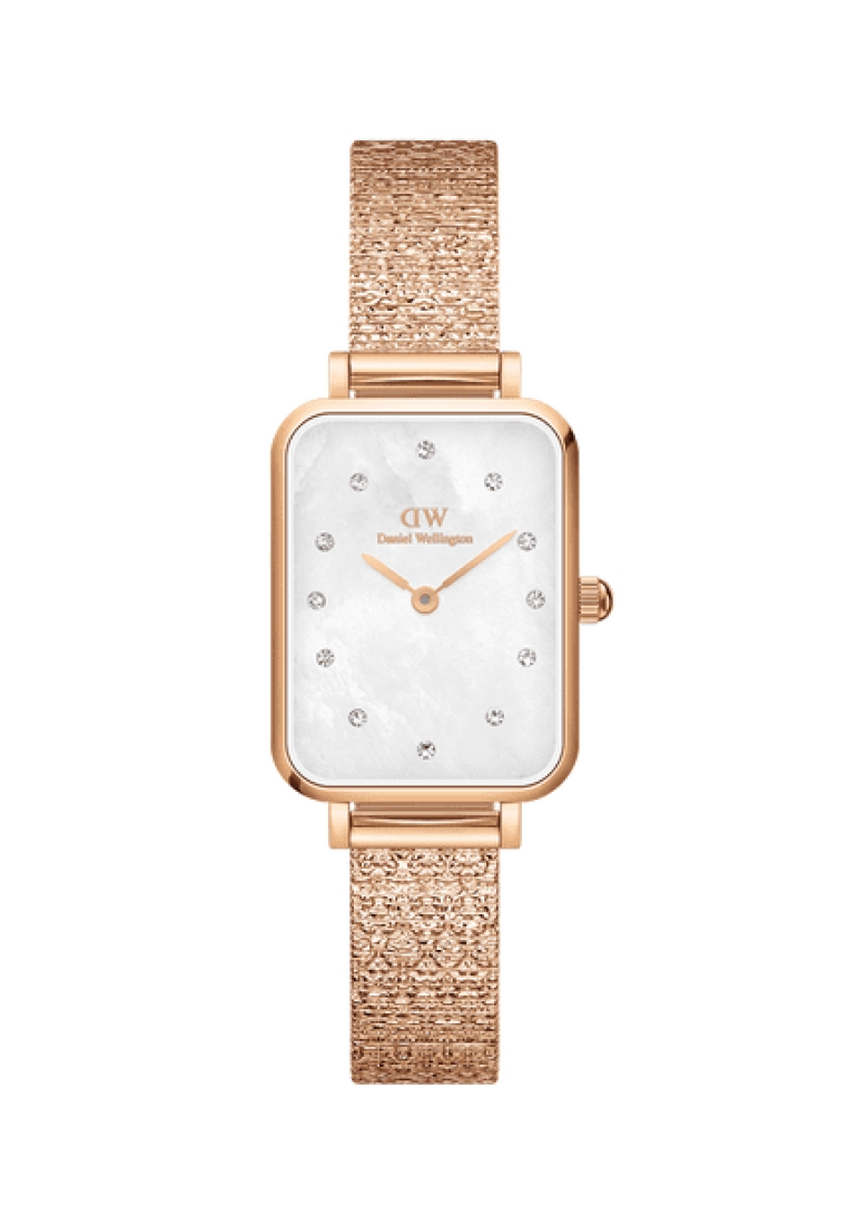 Daniel Wellington Quadro 20x26mm Pressed Studio Lumine MOP White Rose gold - Crystals Mother of Pearl dial Watch for women - 女士手錶 女錶 - Fashion watch - DW Official - Authentic - Crystals