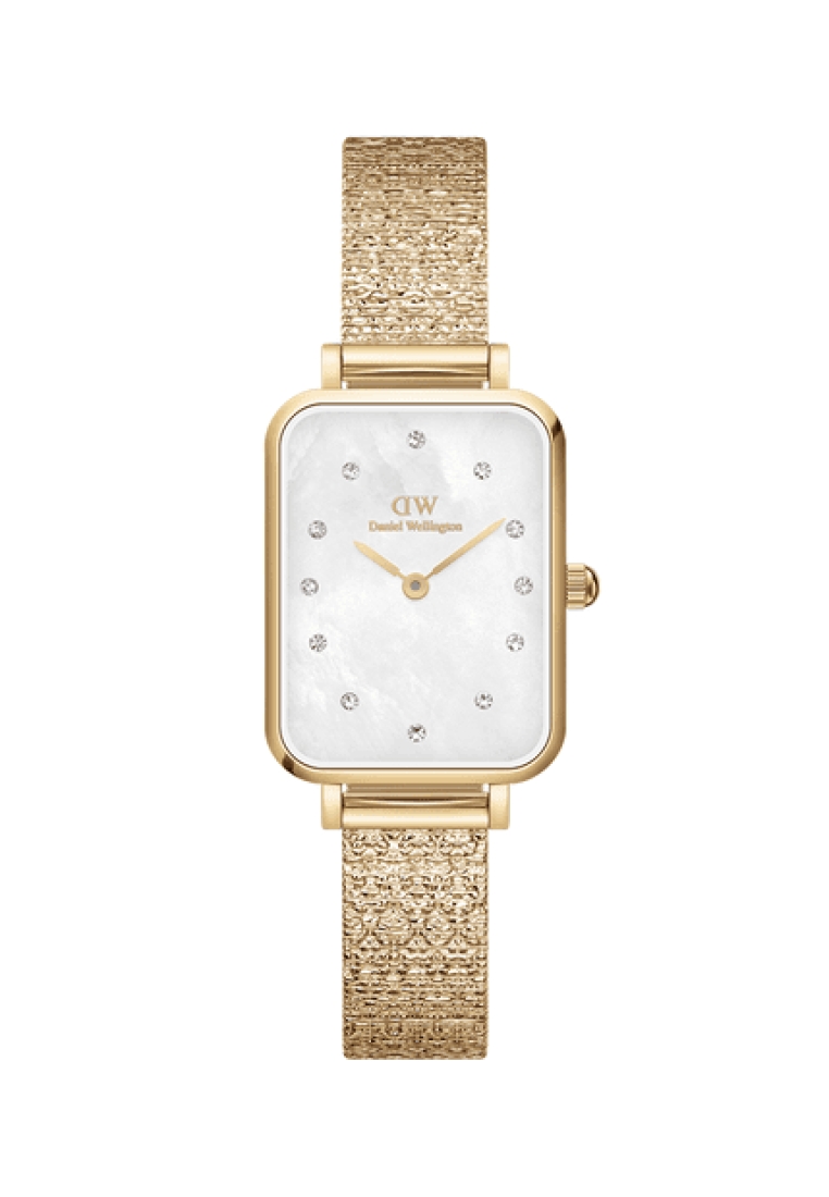 Daniel Wellington Quadro 20x26mm Pressed Studio Lumine MOP White Gold - Crystals Mother of Pearl dial Watch for women - 女士手錶 女錶 - Fashion watch - DW Official - Authentic - Crystals
