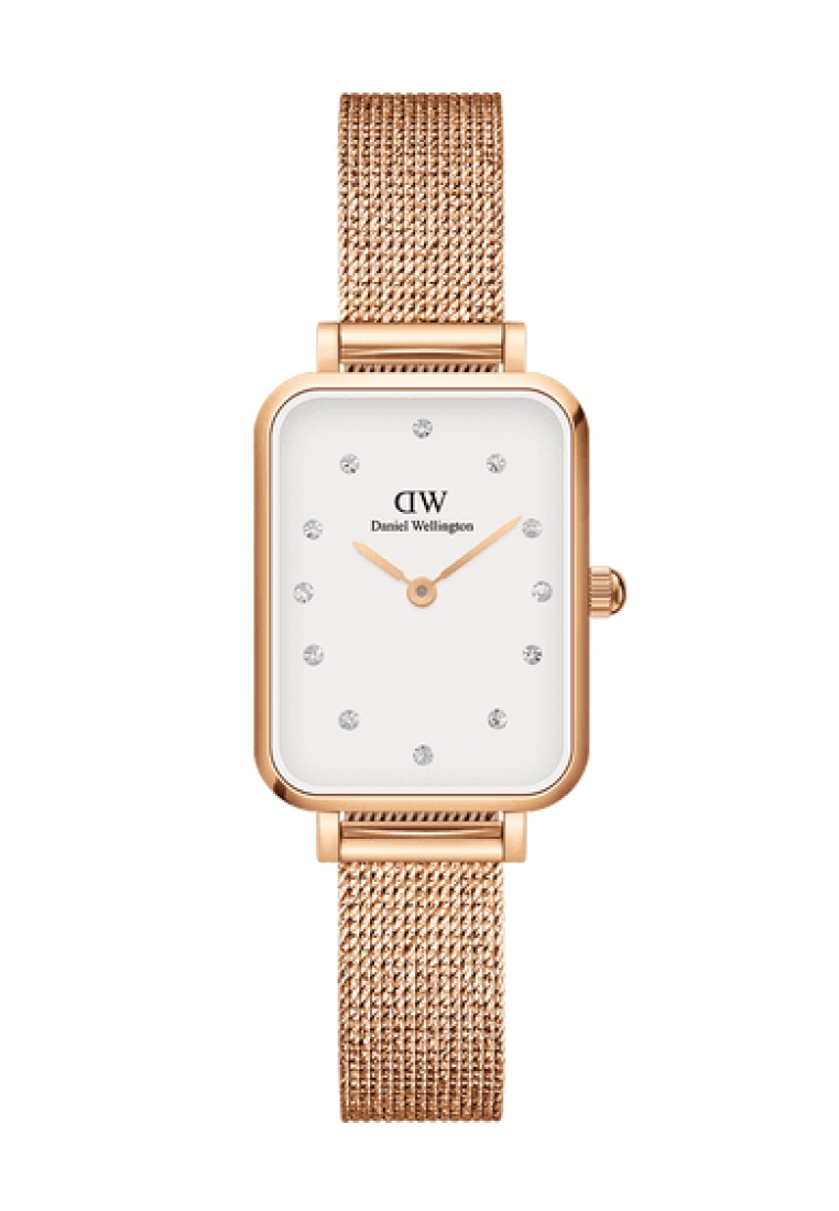 Daniel Wellington Quadro 20x26mm Pressed Lumine with White dial Rose gold- Crystals Watch for women - 女士手錶 女錶 - Fashion watch - DW Official - Authentic - Crystals
