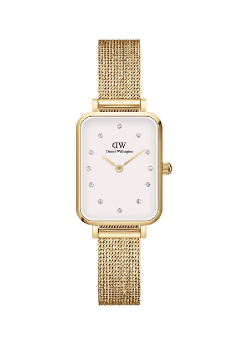 Daniel Wellington Quadro 20x26mm Pressed Lumine with White dial Gold- Crystals Watch for women - 女士手錶 女錶 - Fashion watch - DW Official - Authentic - Crystals