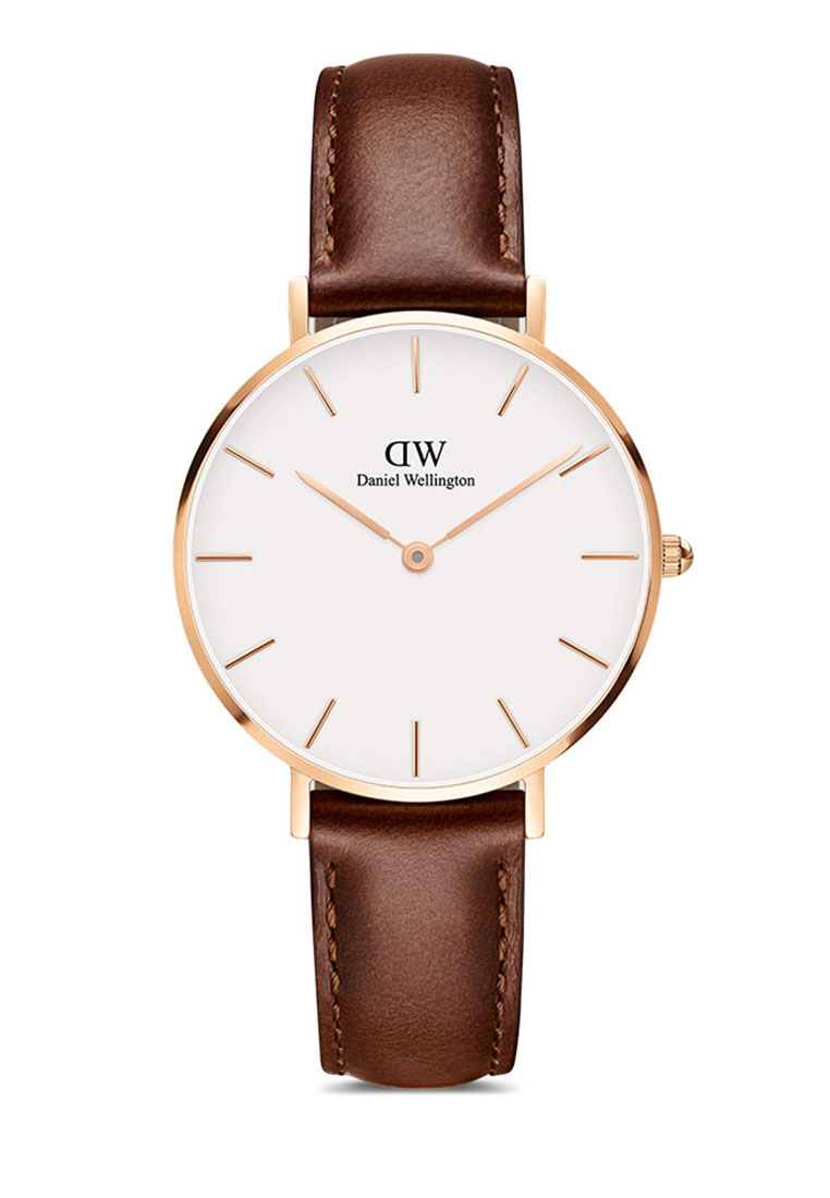 Daniel Wellington Petite St Mawes White dial 32 mm Women's Stainless Steel Watch with Leather 皮革 Strap White dial - Rose Gold -女錶 女士手錶 Watch for women DW 丹尼爾惠靈頓