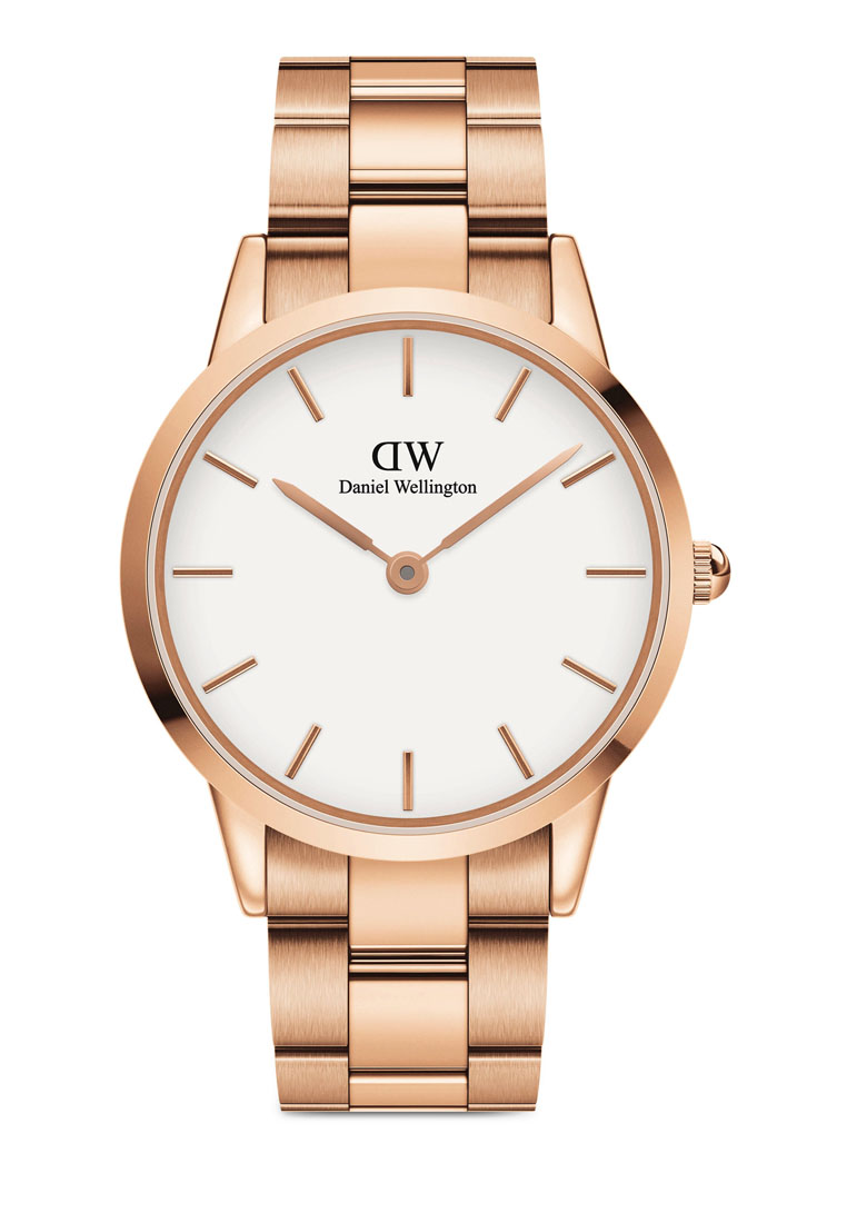 Daniel Wellington Iconic Link White Dial 40mm Men's Stainless Steel Watch with 真皮 Leather Strap - Rose gold - 男士手錶 男錶 Watch for men - 丹尼爾惠靈頓DW OFFICIAL