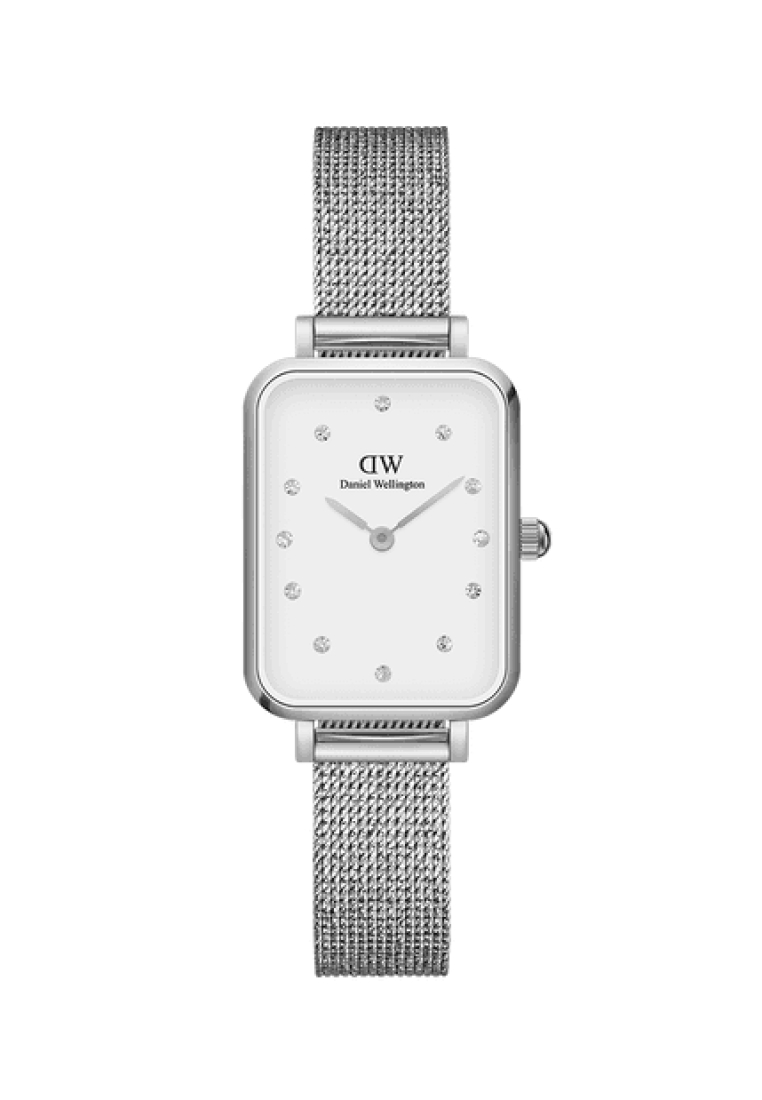Daniel Wellington Quadro 20x26mm Pressed Lumine with White dial Silver - Crystals Watch for women - 女士手錶 女錶 - Fashion watch - DW Official - Authentic - Crystals
