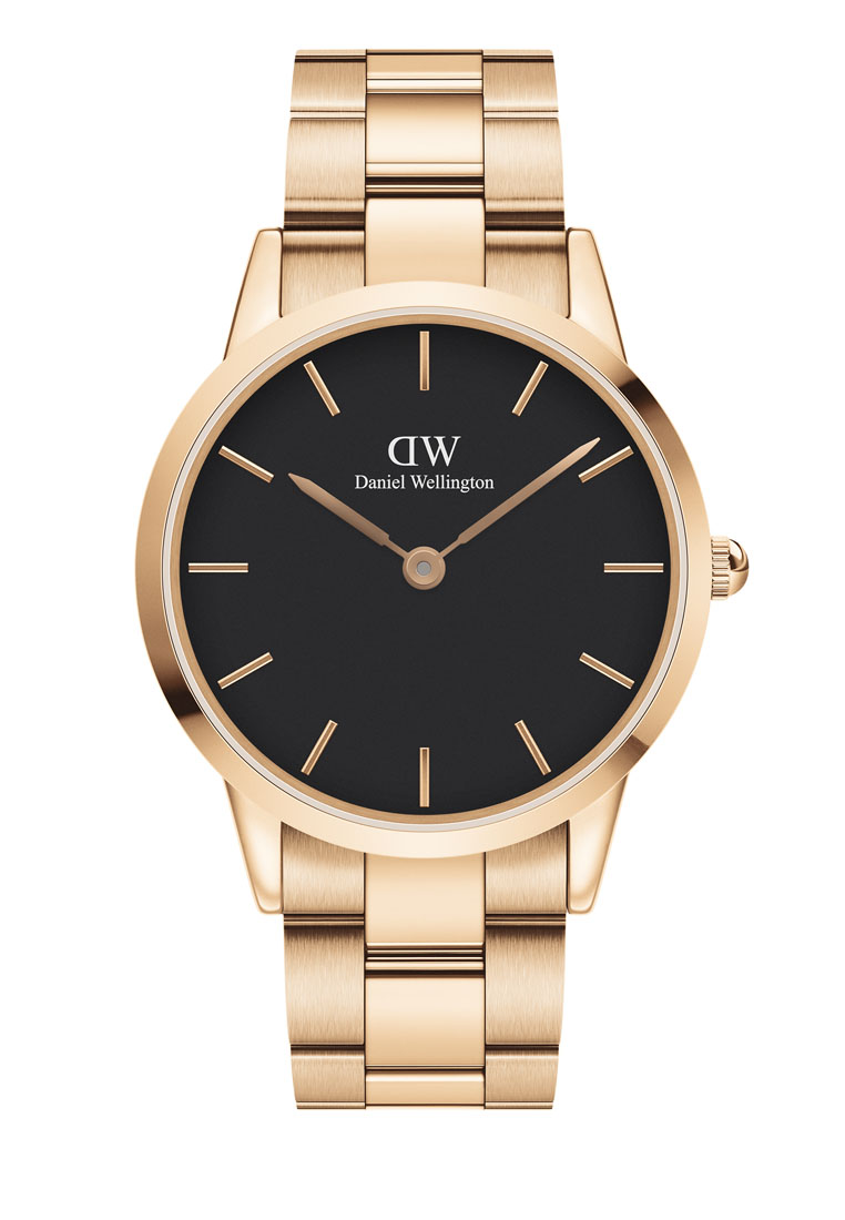 Daniel Wellington Iconic Link Black Dial 40mm Men's Stainless Steel Watch with Link Strap - Rose Gold - 男士手錶 男錶 Watch for men - 丹尼爾惠靈頓DW OFFICIAL