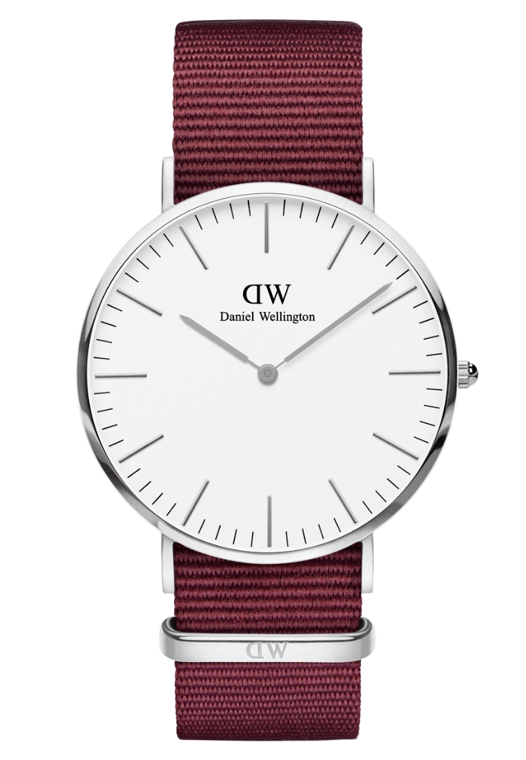 DW Daniel Wellington 手錶 Classic Roselyn 40mm 玫瑰紅織紋錶-白錶盤-銀框 (DW00100268)