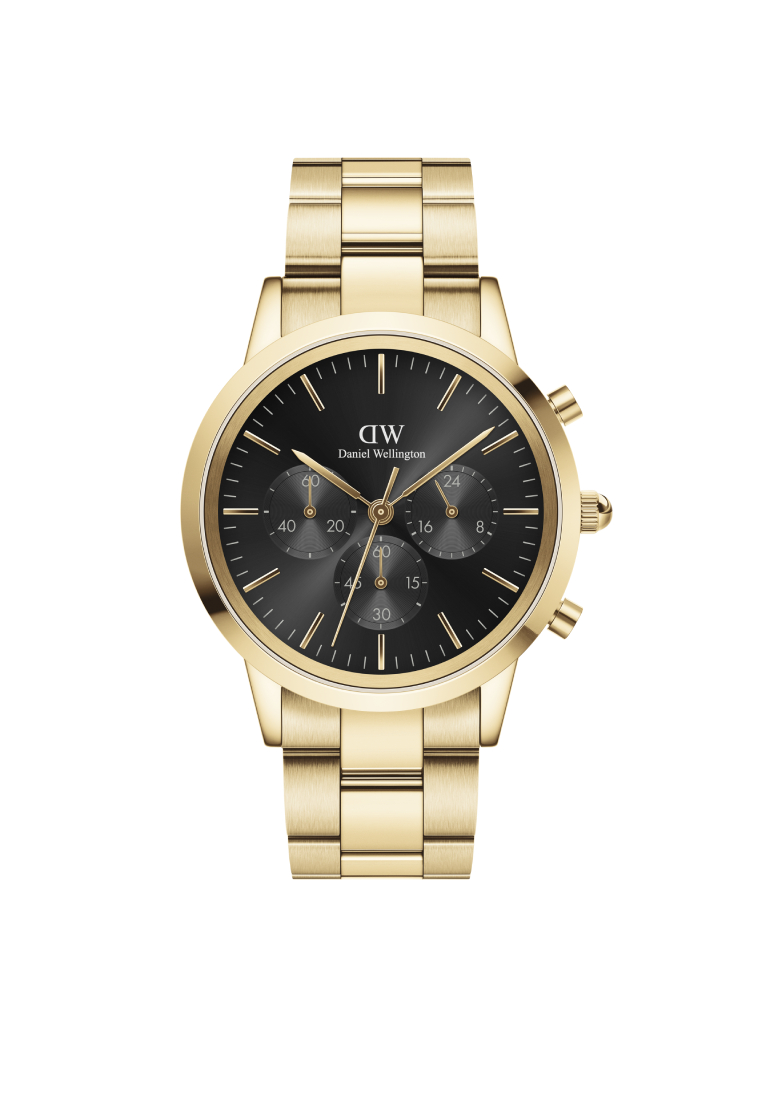 Daniel Wellington Iconic Chronograph 計時錶 42mm 金色 Onyx DW手錶 - 男士手錶 - 男錶 不銹鋼錶帶