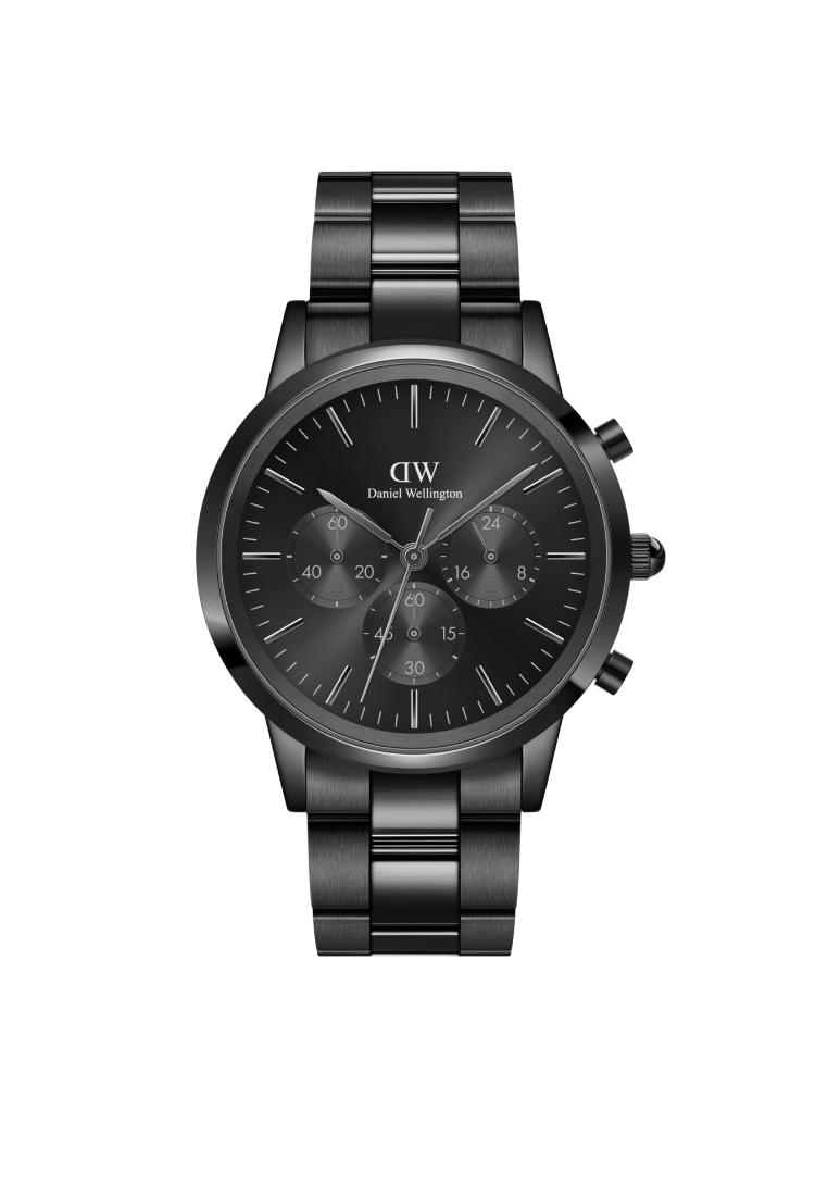Daniel Wellington Iconic Chronograph 計時錶 42mm 黑色 DW手錶 - 男士手錶 - 男錶 不銹鋼錶帶
