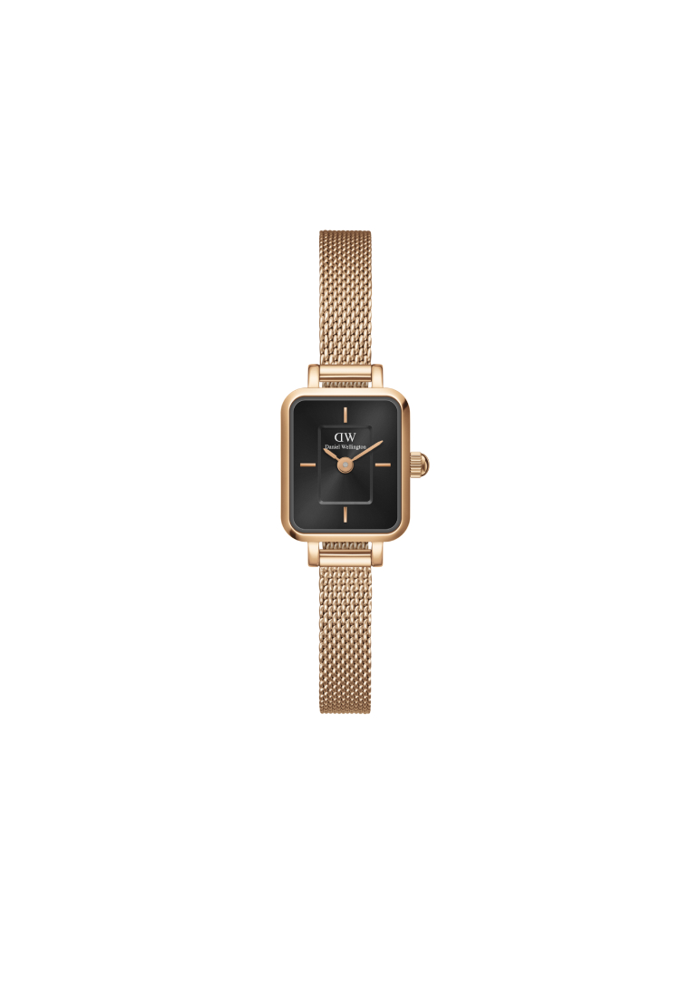 Daniel Wellington Quadro Mini Melrose 玫瑰金 黑色 15.4x18.2mm -女性手錶 - 不銹鋼手錶 - DW -女子手錶 - 女錶