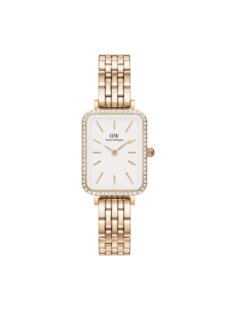 Daniel Wellington Quadro 20x26mm Bezel 5-link White Rose Gold - DW 女士手錶 休閒時尚女士女錶 女士不銹鋼