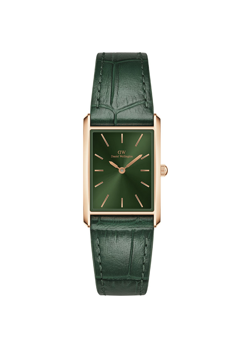 Daniel Wellington Bound 32x22mm Green Crocodile - Rose Gold - Emerald Sunray 玫瑰金色 義大利皮革 DW 女性 手錶