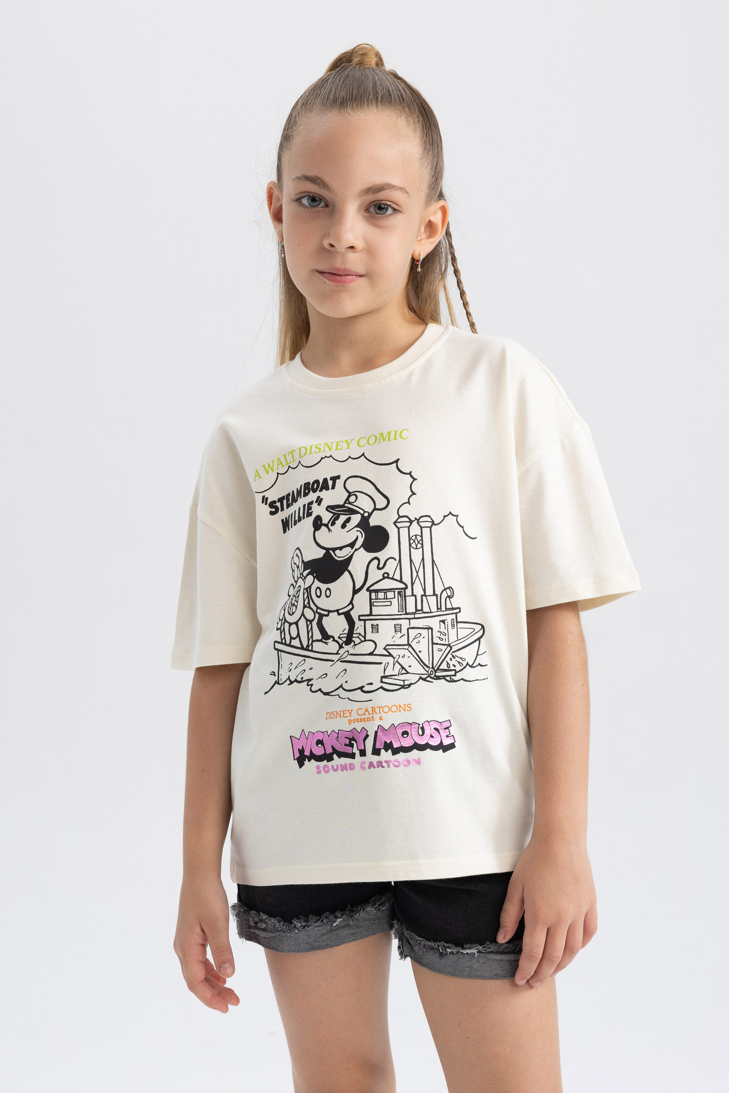 DeFacto Relax Fit Mickey & Minnie Licensed Short Sleeve Cotton T-Shirt 短袖上衣