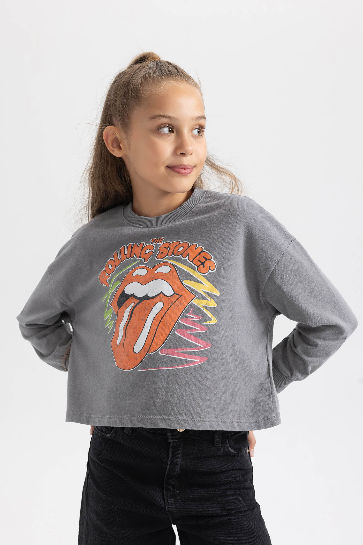 DeFacto Relax Fit Rolling Stones Licensed Long Sleeve Cotton Body 長袖連身衣