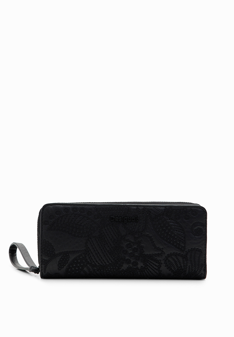 Desigual Woman Accessories Large floral embroidery wallet.