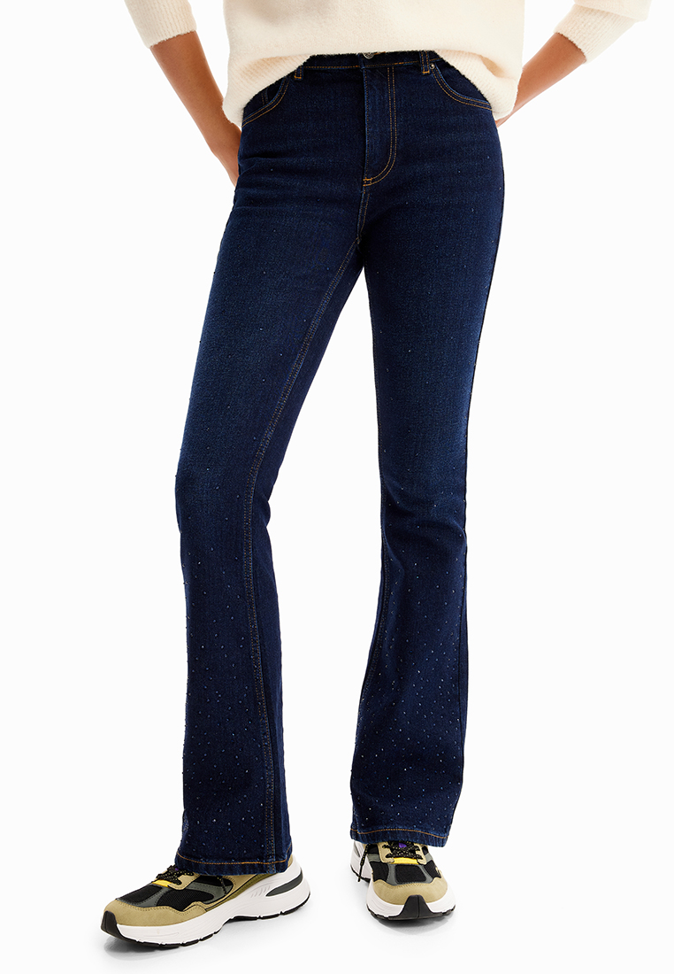 Desigual Woman Studded flare jeans.