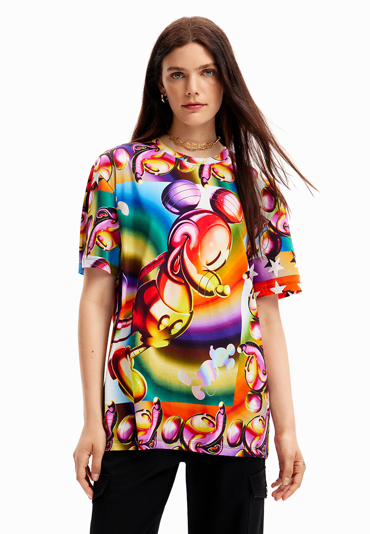 Desigual Woman Multicolour oversize Mickey Mouse T-shirt.