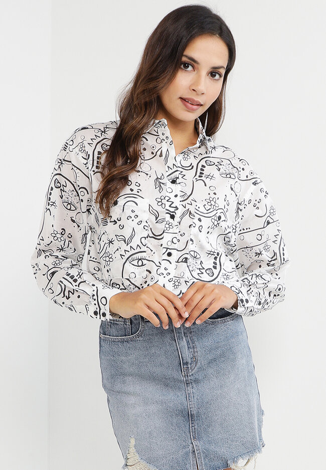 Desigual Hand Drawn Print Shirt