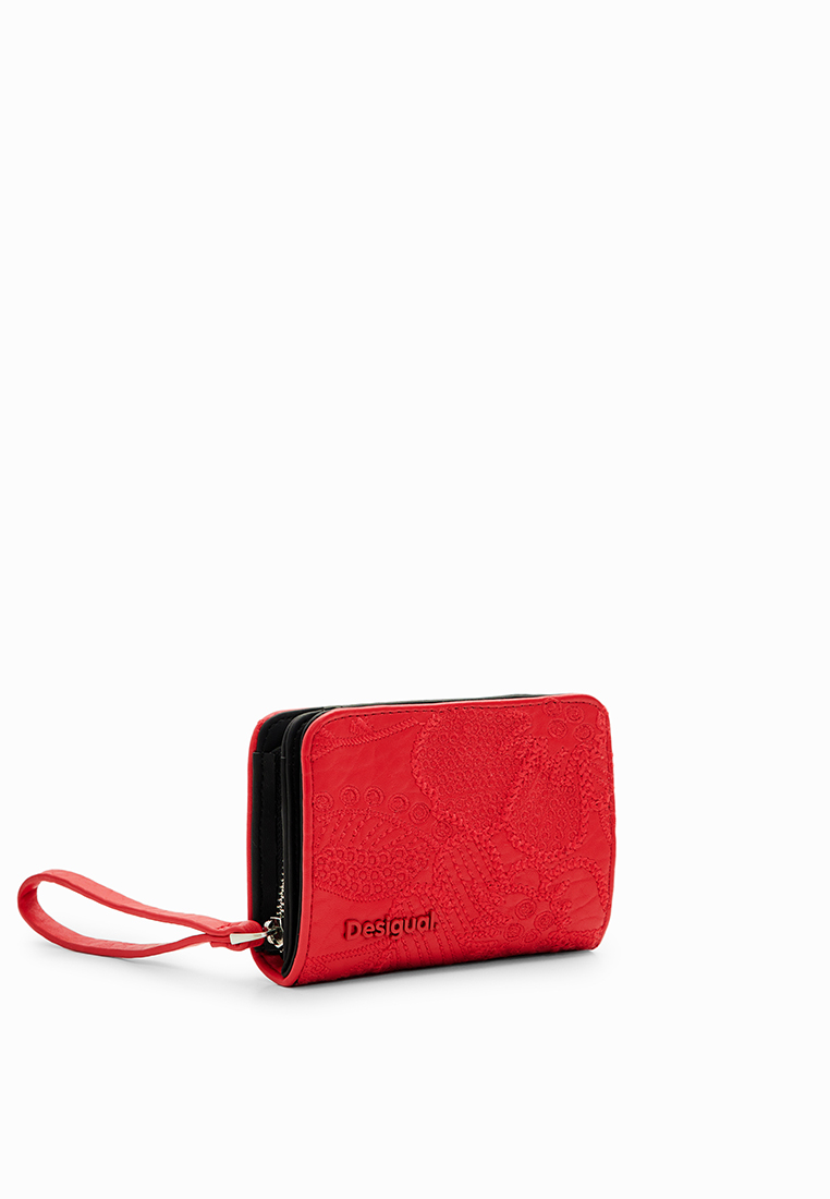 Desigual Woman S embroidered floral wallet.