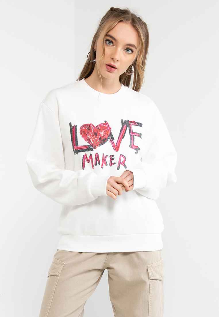Desigual Embroidered Message Sweatshirt