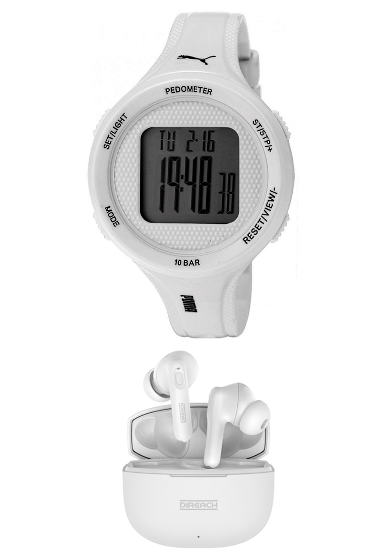 禮品組 - DIREACH Elite Go 白色無線耳機 + PUMA 數位手錶