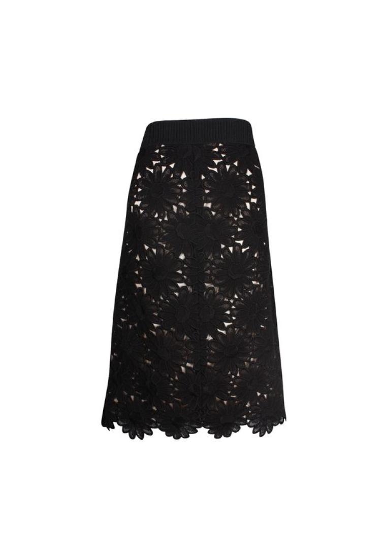 Dolce & Gabbana Pre-Loved DOLCE & GABBANA Black Lace Midi Pencil Skirt with Beige Lining