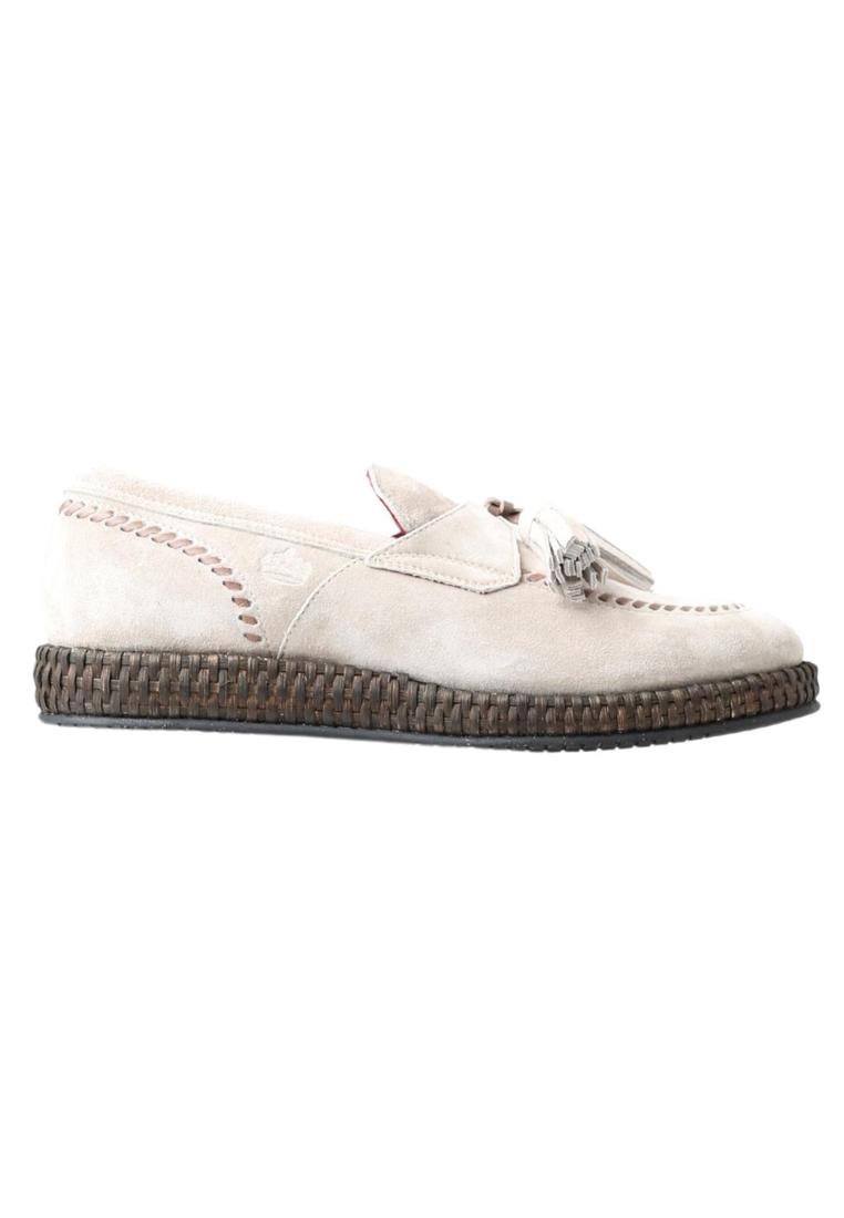 Dolce & Gabbana Ivory Suede Leather Men Espadrille Shoes