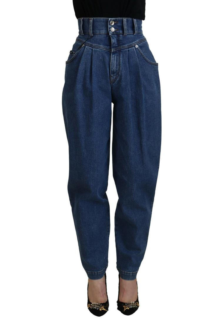 Dolce & Gabbana Blue High Waist Denim Cotton Stretch Jeans