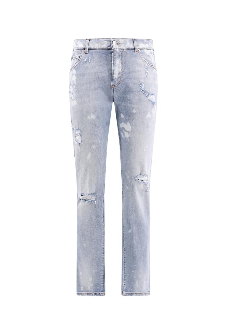 Dolce & Gabbana Slim Jeans with destroyed effect - DOLCE & GABBANA - Blue
