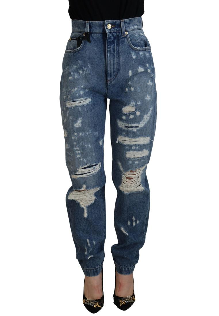 Dolce & Gabbana Tattered Denim Skinny Jeans