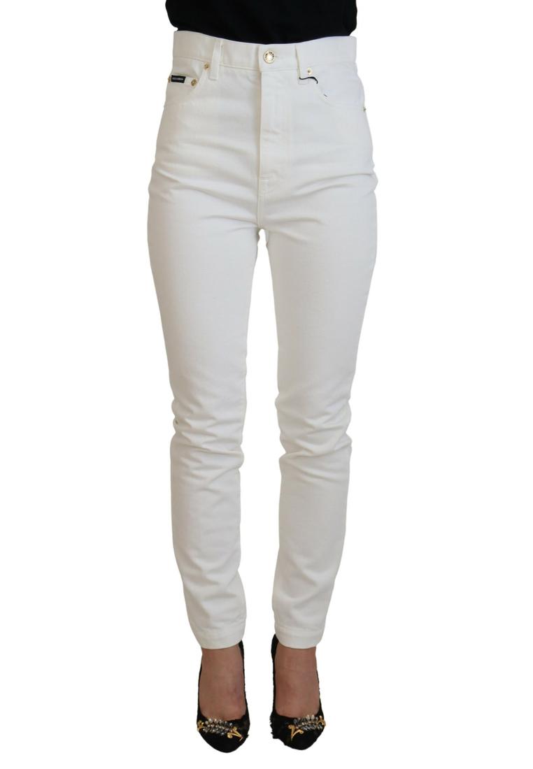 Dolce & Gabbana High Waist Skinny Denim Cotton Jeans