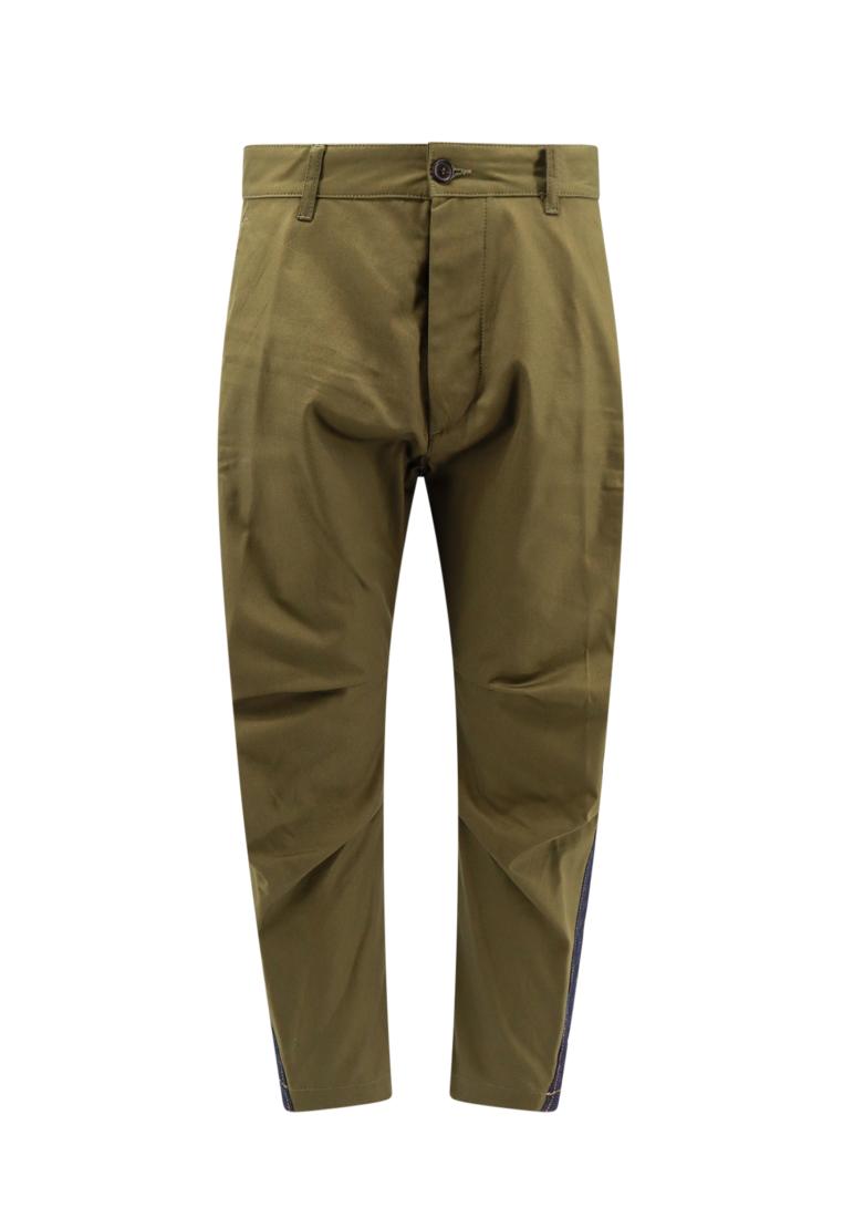 Dsquared2 Cotton and denim trouser with back logo print - DSQUARED2 - Green